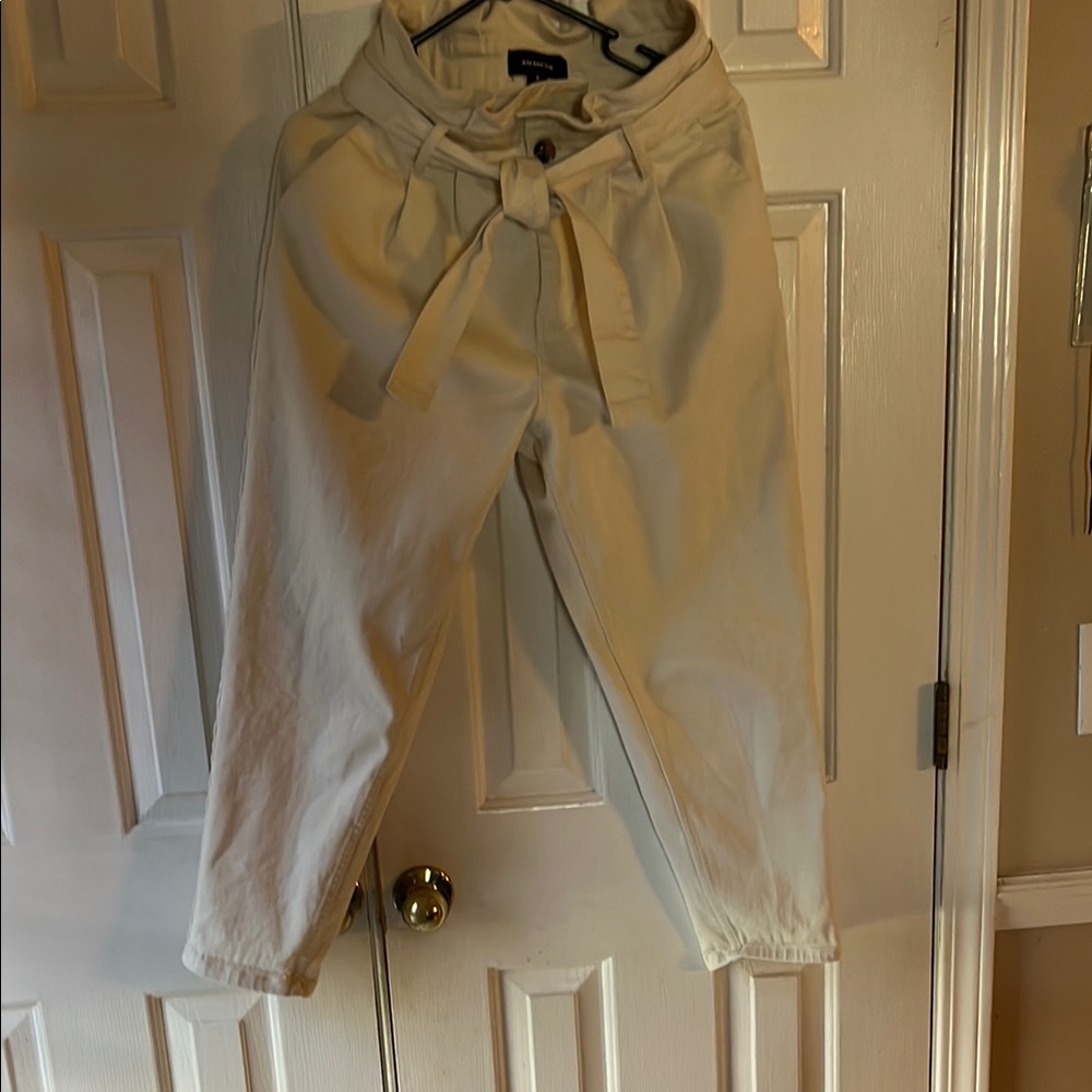 Chic Cream High-Waist Pants